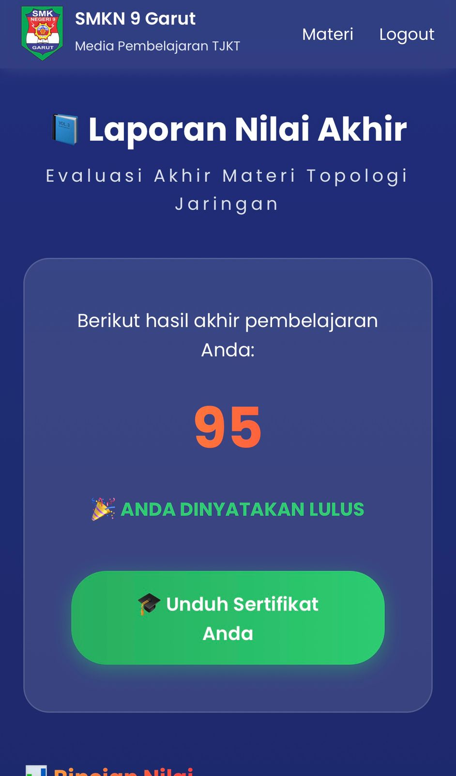 Screenshot Materi HP